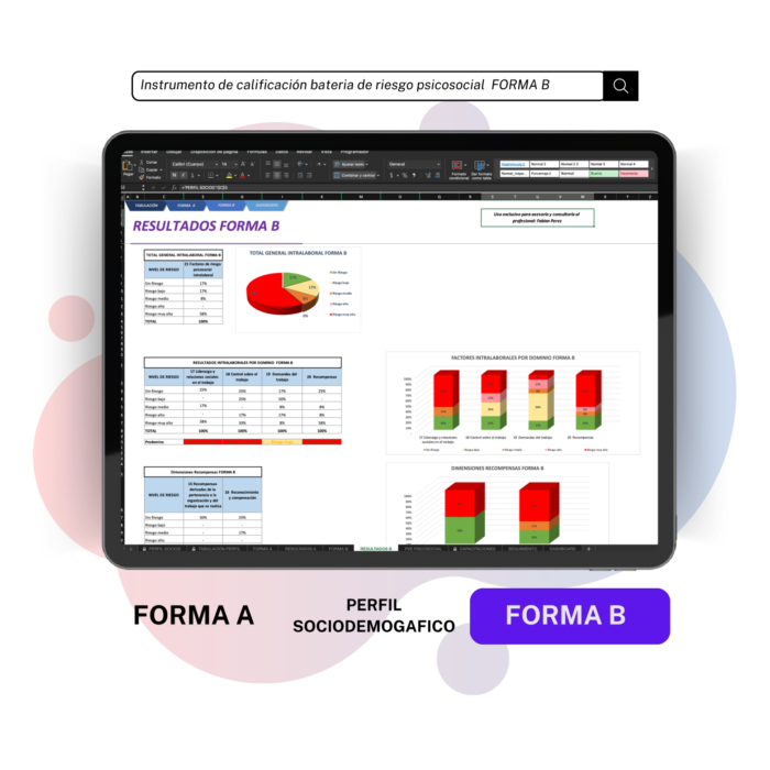 Aplicación baterias de riesgo psicosocial en Excel