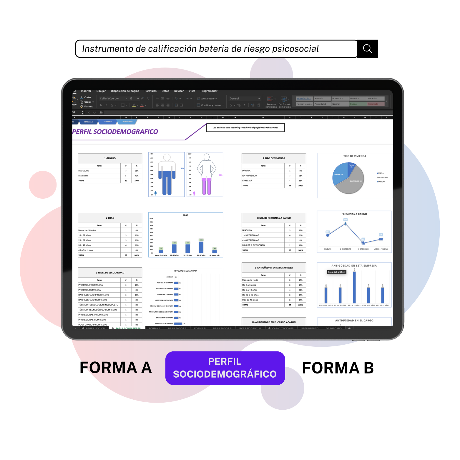 Aplicación bateria de riesgo psicosocial en excel