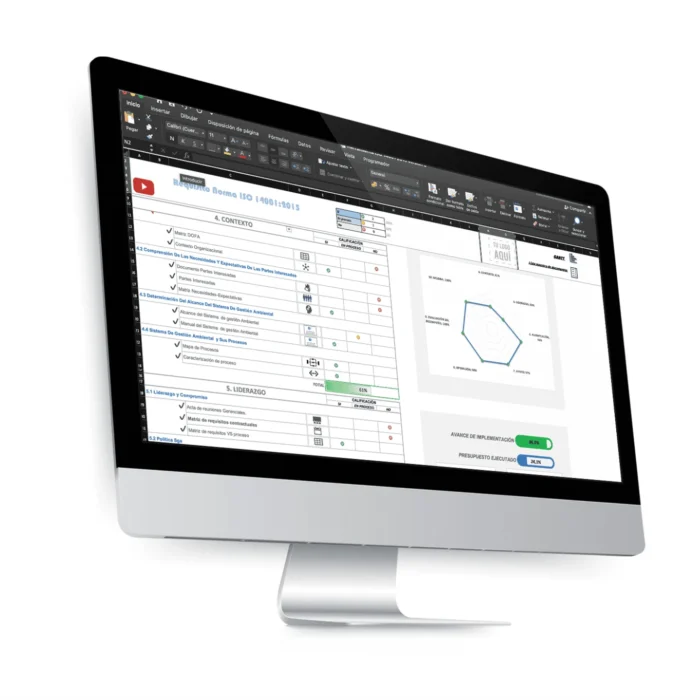 Herramienta en Excel ISO 14001 de 2015 en Excel